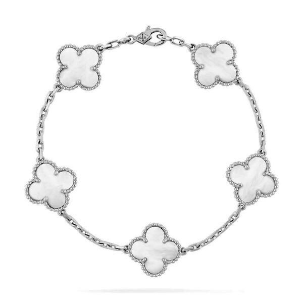 Silbernes Kleeblatt-Armband